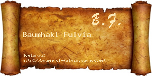 Baumhakl Fulvia névjegykártya
